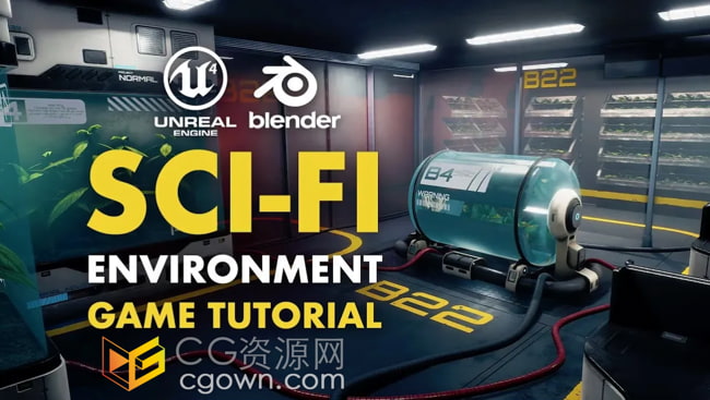 Blender和UE4软件创建科幻游戏环境场景视频教程