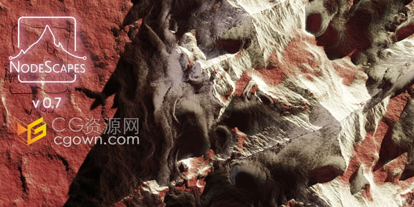 Blender插件 NodeScapes v0.6 节点生成三维自然地形工具