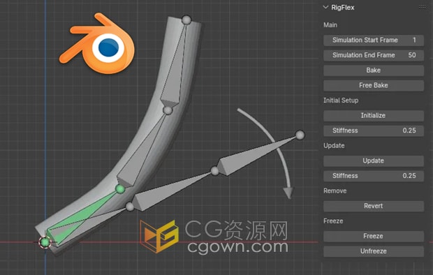 Blender插件RigFlex v4.2.1快速绑定骨骼动画控制器
