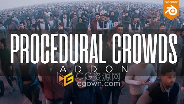 Procedural Crowds v1.0.5 Blender插件程序化人群生成器含预设库