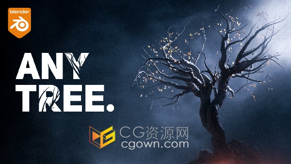 Blender插件Anytree v1.6.0自定义植物形状建模工具