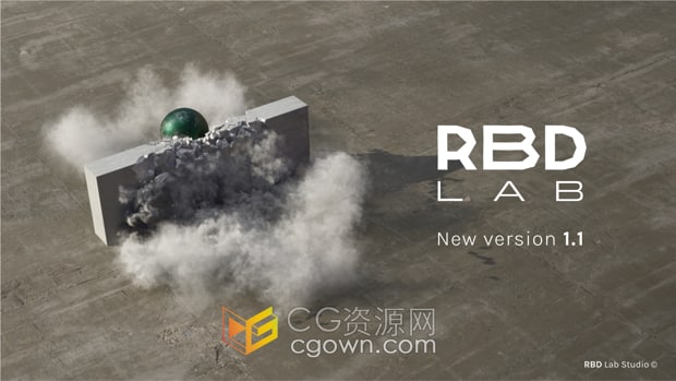 Blender插件RBDLab v1.1.2物理动力学爆炸破碎烟雾特效工具