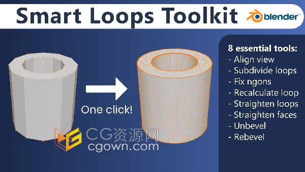 Blender插件Smart Loops Toolkit v1.04多功能一套建模工具