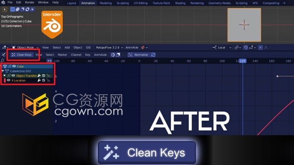 Blender插件Clean Keys v1.0.0删除清理动画数据中未使用的通道
