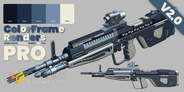 Colorframe Renders Pro Blender插件多彩色线框渲染工具