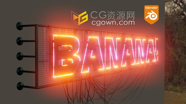 Blender 3.0插件Neon Sign Generator霓虹灯标志生成器