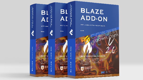 Blaze Add-On v2.0 Blender插件快速制作燃烧火焰烟雾特效