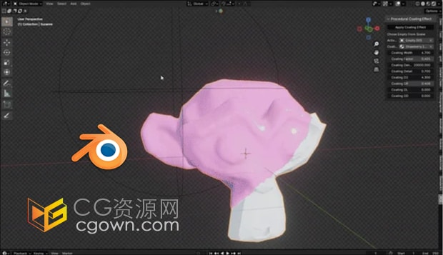 Blender插件Procedural Coating Effect v1.1模型快速添加涂层效果