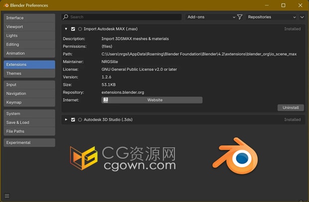 Blender插件Import Autodesk MAX直接导入.max格式