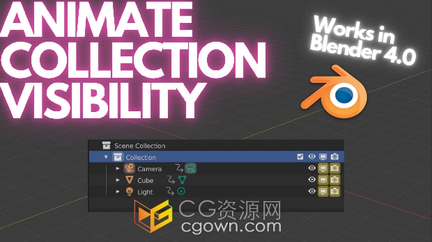 Blender插件Animate Collection Visibility v1.1设置集合可见性动画