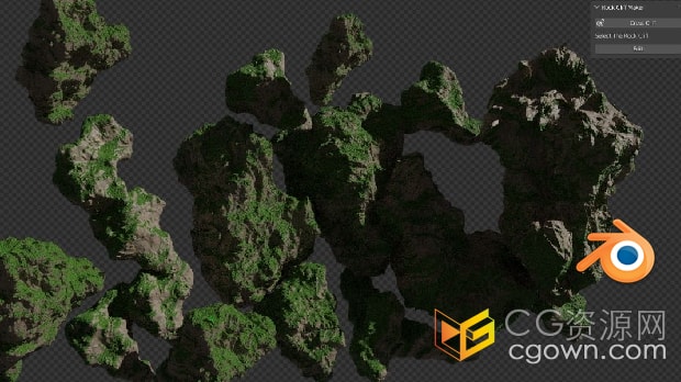 Blender插件Rock Cliff Maker V2岩石悬崖生成器