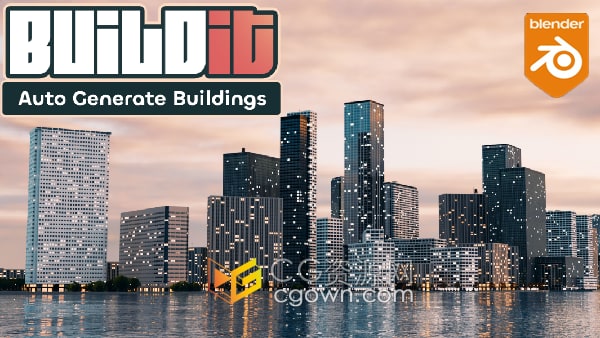 Blender插件Buildit快速自动生成建筑物工具