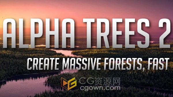 Alpha Trees Pro v2.1.3 Blender插件快速渲染大量森林树木