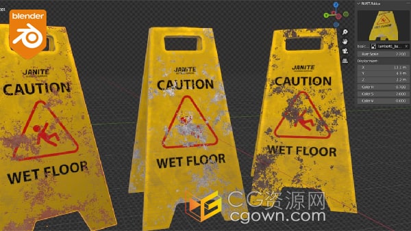 Blender插件Rust v1.0.0快速添加污迹锈斑污渍腐蚀材质