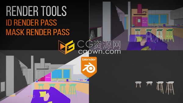 Blender插件Render Tools v1.2多通道分层渲染工具