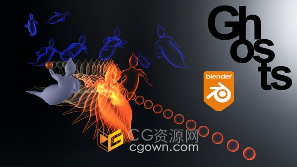 Blender插件Ghosts v1.0拖尾特效魔法动画制作