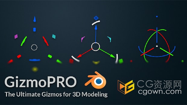 Blender插件Gizmo Pro v4.2中心轴点位置移动控制工具