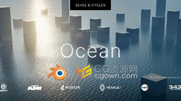 Blender插件Physical Open Waters v1.2.1模拟海洋水面开放水域生成器