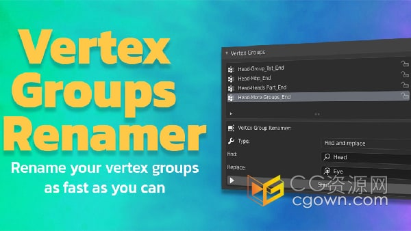 Vertex Groups Renamer Blender插件顶点组重命名器