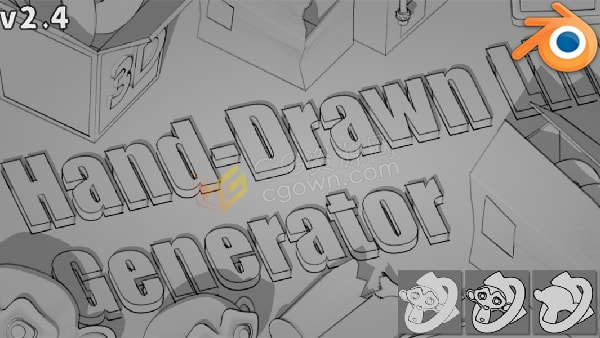 Blender插件Hand-Drawn Line Generator v2.8渲染手绘线生成器