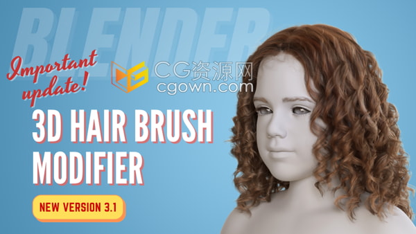 Blender插件3D Hair Brush V3.2强大的头发工具