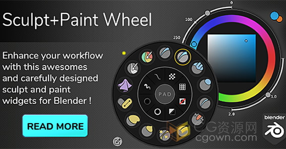 Blender 4.2插件Sculpt-Paint Wheel v3.0.4 Hotfix 2雕刻绘画工具