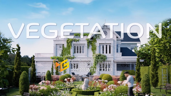 Blender插件Vegetation Pro V5+Assets Vol.1&2花草树木花园植物预设库