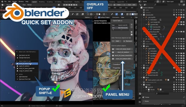 Blender插件Quick Sets v1.05快速选择设置