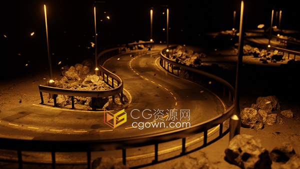 Curves To Roads V1 Blender几何节点曲线绘制道路生成器
