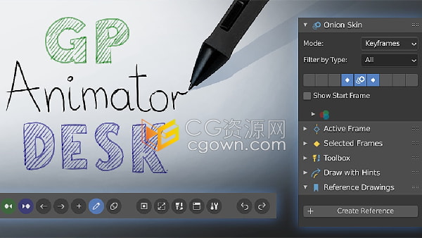 GP Animator Desk v1.6.0 Blender插件手绘线条绘制动画