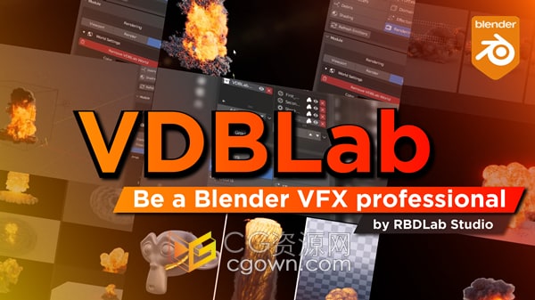 Blender插件Vdblab v1.0虚拟爆炸火焰烟雾场景特效工具