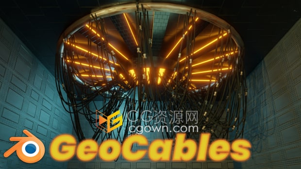 Blender 4.2插件Geocables v2.3.0悬挂电缆生成器
