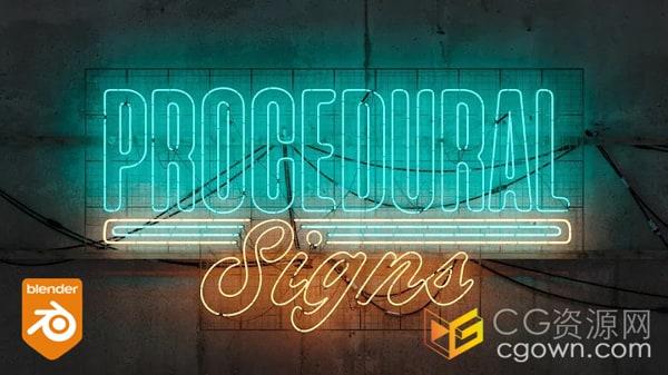 Blender 4.2插件Procedural Signs v1.3霓虹灯广告牌LOGO生成+预设包