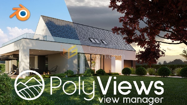 Blender插件Polyviews v2.0视图场景切换管理器