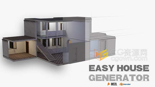 Easy House Generator Blender插件室内设计工具