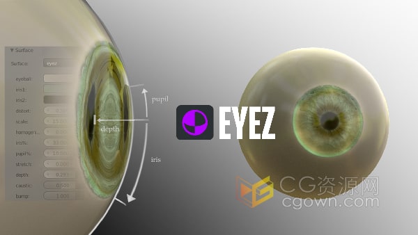 Eye Z Blender插件制作眼睛真实虹膜效果