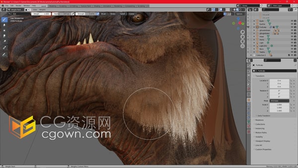 Realtime Fur Scatter Blender插件实时毛发散布