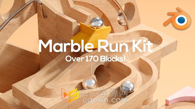 Blender插件Marble Run Kit V3.3弹珠轨道套件资产预设包