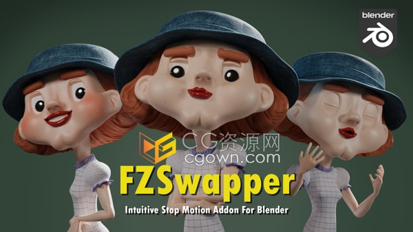 Blender插件FZSwapper v1.6定格角色创建可交换资源动画工具