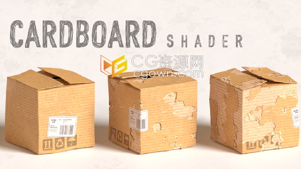 Cardboard Shader V1.1 Blender插件纸箱纸板纸皮材质预设着色器