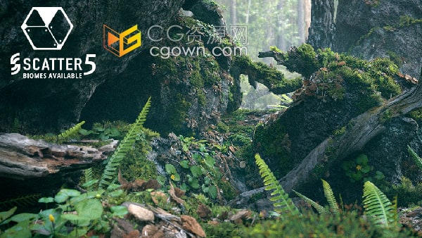 Moss Biome Ground Scatter – 3d Assetkit Pbr苔藓生物群系模型