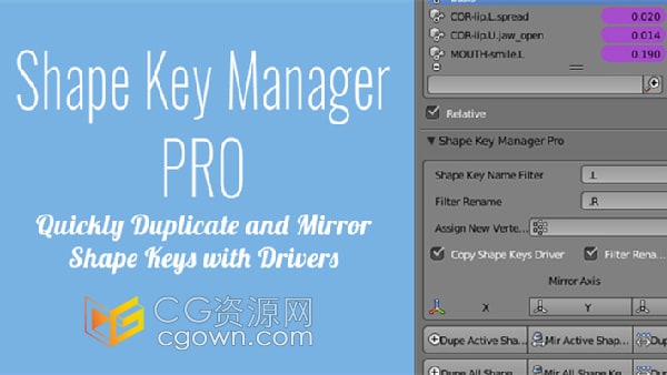Shape Key Manager Pro V1.4.2 Blender插件形态键管理器