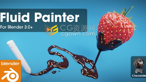Blender插件Fluid Painter v1.2.21流体特效效果制作