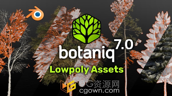 花草树木植物模型预设Blender插件Botaniq Full v7.0.0