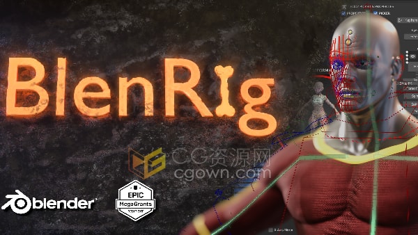 Blender插件BlenRig6 v2.1.0 3D模型人物角色绑定工具