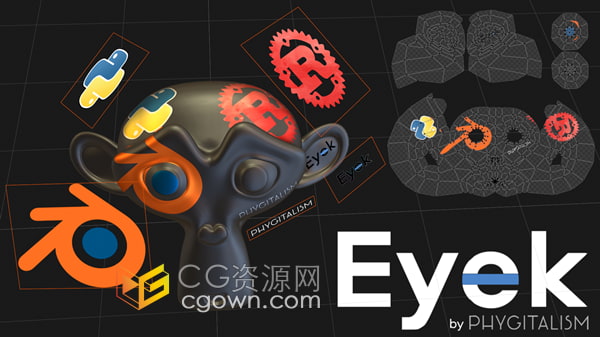 Eyek v0.2.7 Blender插件多个贴图投射到UV层