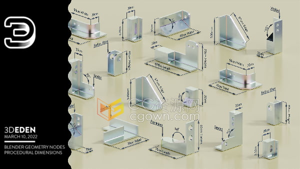 Blender插件测量模型尺寸Geometry Nodes Dimensions System V2