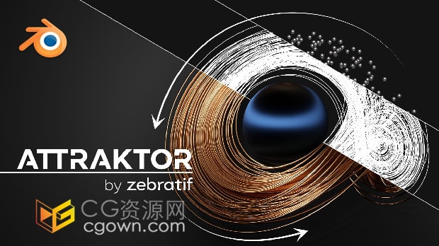 Blender插件Attraktor Ultimate V1.1.0.1随机生成混乱线条动画