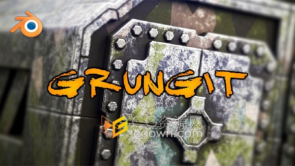 Blender插件Grungit 1.9.1一键生成磨损效果