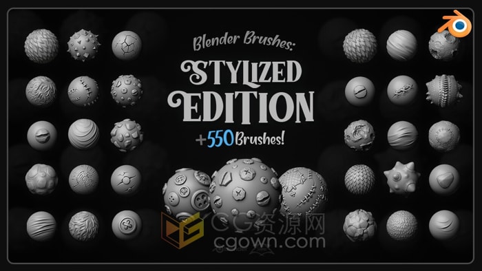 550+多种Blender大量自定义风格化笔刷画笔工具